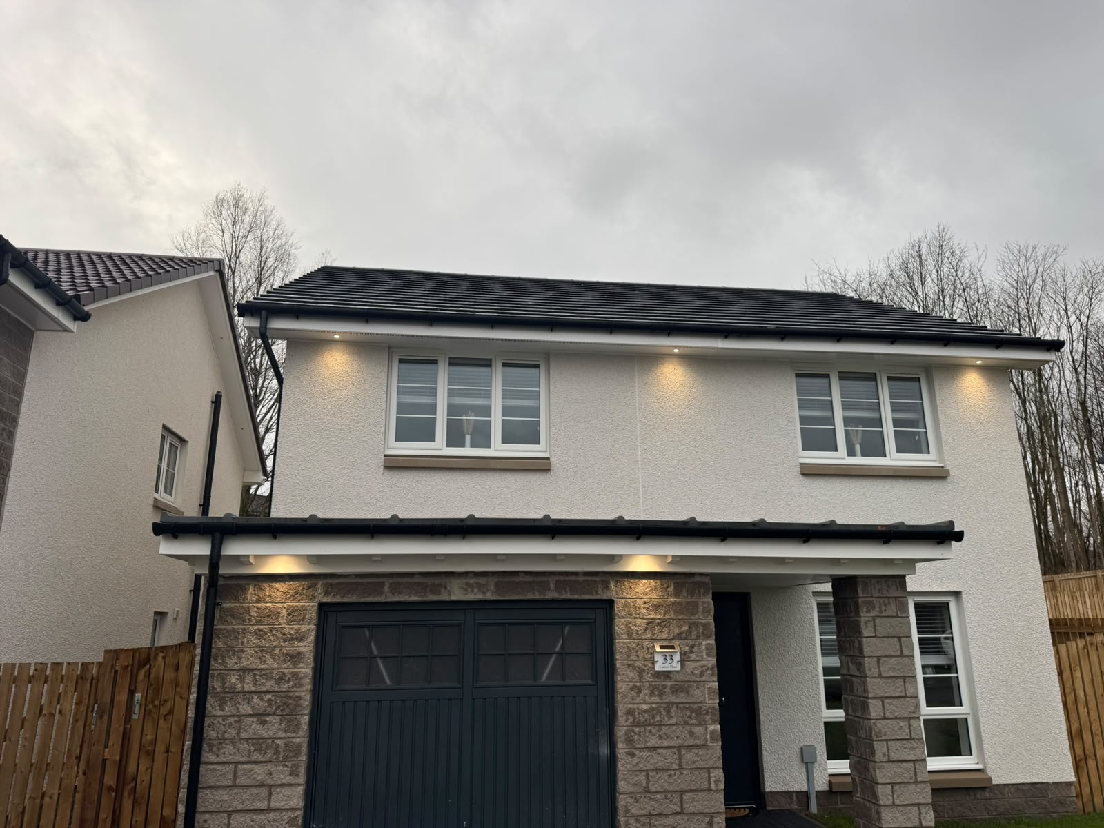 Domestic electrical work by Electrust — sockets, lighting and fittings in a Scottish home