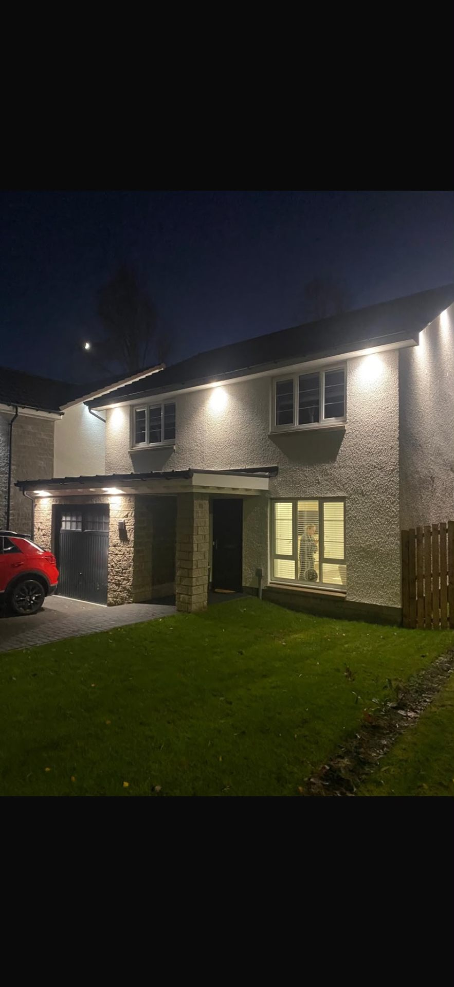 Domestic electrical work by Electrust — sockets, lighting and fittings in a Scottish home