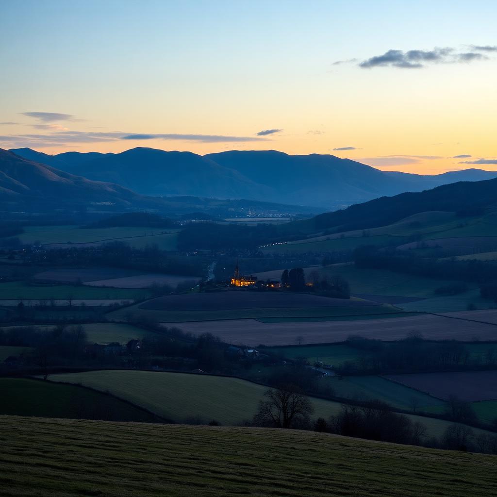 Clackmannanshire hills and valley at dusk — Electrust service area