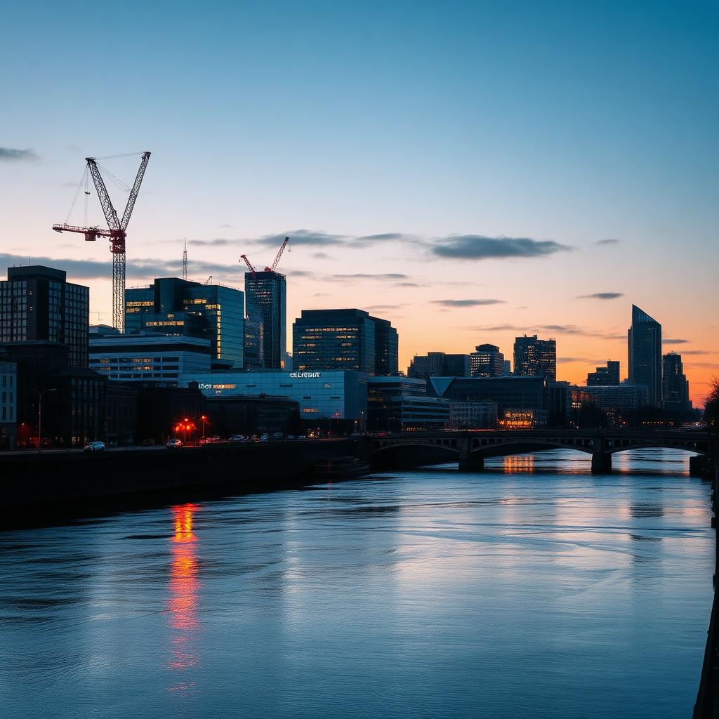 Glasgow skyline over the River Clyde — Electrust service area